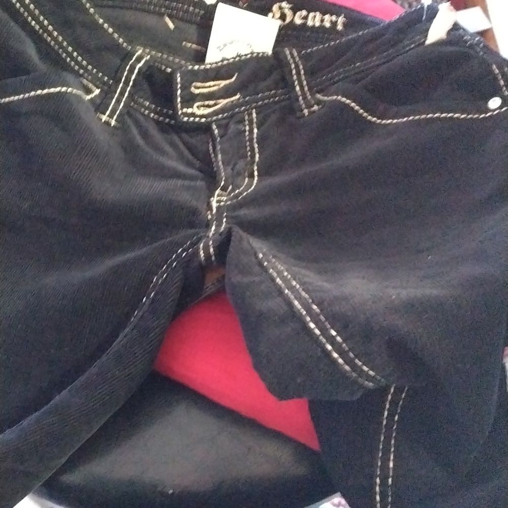 Twisted heart black courdoroy pants size 3/4